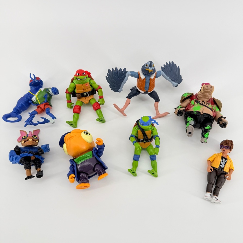Playmates‎ TMNT Mutant Mayhem Action Figures Kids 8pc Multi Good Movie Lot
